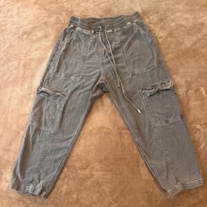 Daily Practice Anthropologie S Harem Cargo Pants Gray Drawstring Utilitystring